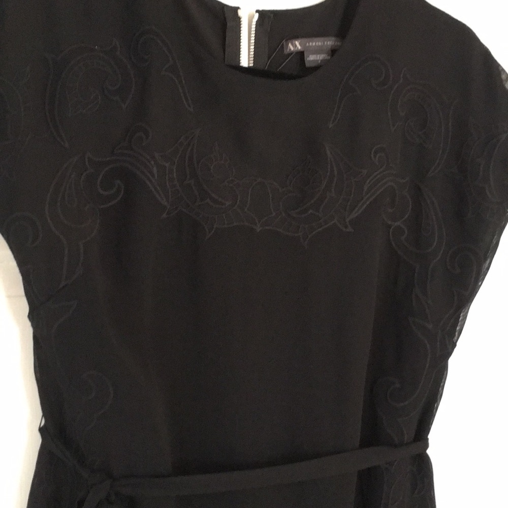 Armani exchange black embroidered dress
